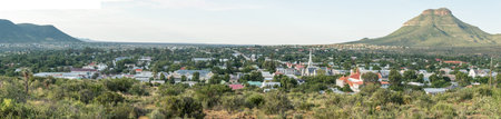 GRAAFF REINET, SOUTH AFRICA - MARCH 23, 2017: A panoramic view of Graaff Reinet, with more than 200 buildings in the town declared as a national monumentsのeditorial素材