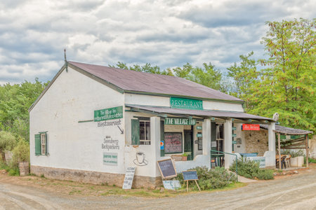 NIEU BETHESDA, SOUTH AFRICA - MARCH 21, 2017: A restaurant in Nieu-Bethesda, an historic village in the Eastern Cape Provinceのeditorial素材