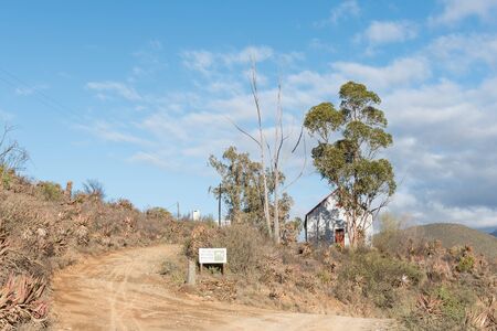 MATJIESVLEI, SOUTH AFRICA - MARCH 25, 2017: An old school building in the Matjiesvlei Valley in the Swartberg (black mountain)のeditorial素材