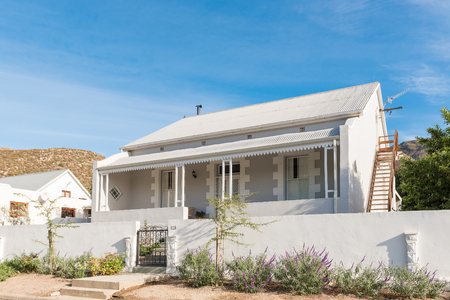 MONTAGU, SOUTH AFRICA - MARCH 26, 2017: An historic house, showing the stairs to the loft, in Montagu, a town in the Western Cape Provinceのeditorial素材