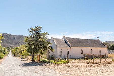 The historic Anglican Church in Barrydale, a small town on the scenic Route 62 in the Western Cape Provinceの写真素材