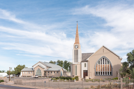 KEIMOES, SOUTH AFRICA - JUNE 12, 2017: The Dutch Reformed Church and hall in Keimoes in the Northern Cape Provinceのeditorial素材