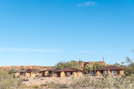 AUGRABIES FALLS NATIONAL PARK, SOUTH AFRICA - JUNE 12, 2017: Chalets in the Augrabies Falls National Park in the Northern Cape Provinceのeditorial素材