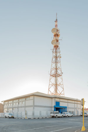 KEETMANSHOOP, NAMIBIA - JUNE 13, 2017: Technical offices of Telecom Namibia with a microwave...