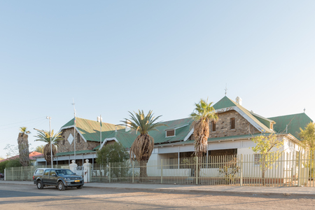 KEETMANSHOOP, NAMIBIA - JUNE 13, 2017: Johanniter Haus, the first hospital for white people in Keetmanshoop, was built in 1912. It is used as office building todayのeditorial素材