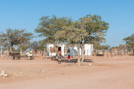 KAMANJAB, NAMIBIA - JUNE 27, 2017: A small shop on the C40-road between Kamanjab and Palmwag in the Kunene Region of Namibiaのeditorial素材