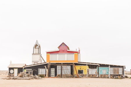 WLOTZKASBAKEN, NAMIBIA - JUNE 29, 2017: A house in Wlotzkasbaken, a small holiday village in the...