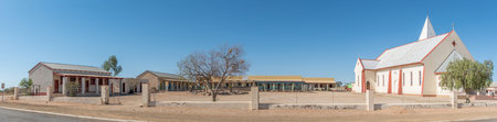 KARASBURG, NAMIBIA - JUNE 13, 2017: The Roman Catholic Holy Trinity Church and school in Karasburg...