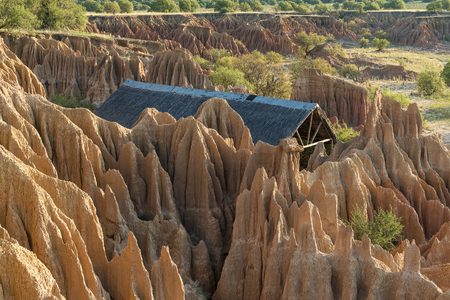 EXCELSIOR, SOUTH AFRICA, FEBRUARY 9, 2018: A wedding chapel in an erosion canyon at sunset at Korannaberg Adventures near Excelsior in the Free State Province of South Africaのeditorial素材
