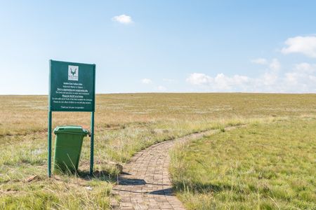 GOLDEN GATE HIGHLANDS NATIONAL PARK, SOUTH AFRICA - MARCH 14, 2018: The path to vulture hide in Golden Gate Highlands National Park in the Free State Provinceのeditorial素材