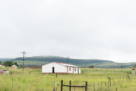DUKUZA, SOUTH AFRICA - MARCH 18, 2018: A church next to road P288 at Dukuza in the Kwazulu-Natal Drakensbergのeditorial素材