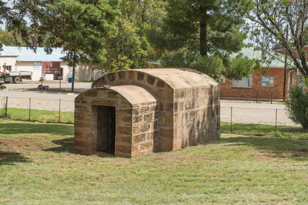 LADY GREY, SOUTH AFRICA - MARCH 29, 2018: The historic gun-powder magazine at the Dutch Reformed Church in Lady Grey in the Eastern Cape Provinceのeditorial素材
