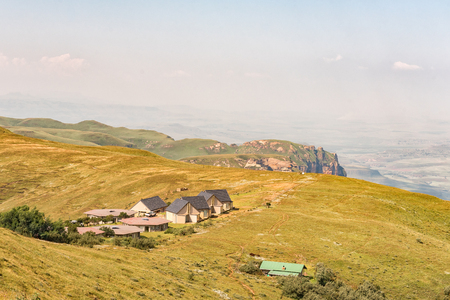 WITSIESHOEK, SOUTH AFRICA - MARCH 13, 2018: The Witsieshoek Mountain Resort on the road to start of the the Sentinel Trail to the Tugela Falls in the Drakensbergのeditorial素材