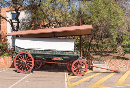 PRETORIA, SOUTH AFRICA, JULY 31, 2018: A communion wagon, used during the 1938 centenary celebrations, at the Voortrekker Monument in Pretoriaのeditorial素材