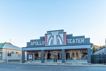 VICTORIA WEST, SOUTH AFRICA, AUGUST 7, 2018: The historic Apollo Art Deco Theatre and Restaurant in Victoria West in the Northern Cape Provinceのeditorial素材