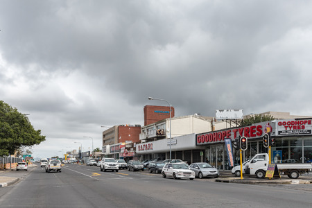 BELLVILLE, SOUTH AFRICA, AUGUST 13, 2018: A street scene, with businesses, vehicles and people, in Bellville in the Western Cape Provinceのeditorial素材