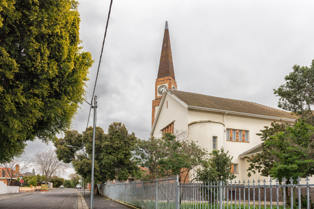 BELLVILLE, SOUTH AFRICA, AUGUST 13, 2018: A street scene with the Dutch Reformed Church Bellville West in Bellville in the Western Cape Provinceのeditorial素材