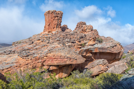 A rock formation at the Stadsaal Caves in the Cederberg Mountains of the Western Cape Provinceの写真素材
