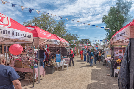 WILLISTON, SOUTH AFRICA, AUGUST 31, 2018: Stalls at the yearly Winter Festival in Williston in the Northern Cape Province. People are visibleのeditorial素材