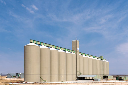 HOPETOWN, SOUTH AFRICA, SEPTEMBER 1, 2018: Grain silos at Hopetown in the Northern Cape Province