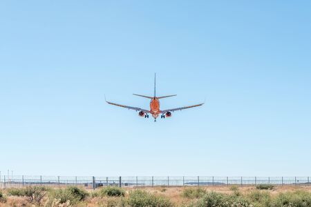 BLOEMFONTEIN, SOUTH AFRICA - JULY 2, 2019: A passenger aircraft landing at the Bram Fischer International Airport at Bloemfontein in the Free State Provinceのeditorial素材