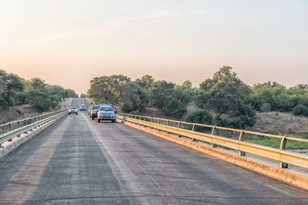 KRUGER NATIONAL PARK, SOUTH AFRICA - MAY 7, 2019: Bridge on road H1-6 over the Letaba River....