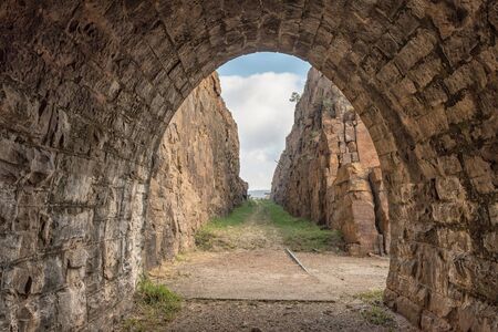The western exit of the historic railroad tunnel at Waterval Boven in Mpumalangaの写真素材