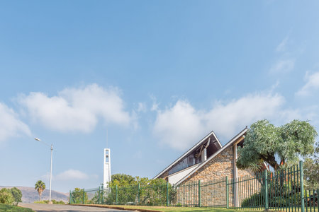 WATERVAL BOVEN, SOUTH AFRICA - MAY 22, 2019: A street scene, with the Dutch Reformed Church, in...