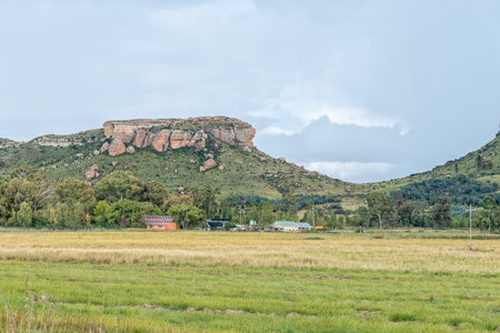 FICKSBURG, SOUTH AFRICA - MARCH 20, 2020: View of the Kommandonek railway station between...