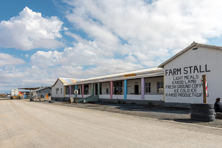 PRINCE ALBERT ROAD, SOUTH AFRICA - APRIL 20, 2021: A street scene, with a farm stall, in Prince...