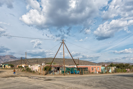 KLAARSTROOM, SOUTH AFRICA - APRIL 21, 2021: A street scene in Klaarstroom in the Western Cape...