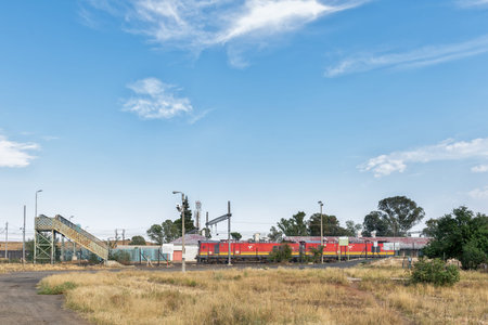 ROSMEAD, SOUTH AFRICA - APRIL 22, 2021: Burnt-out locomotives at Rosmead railway station near...