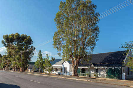 PRINCE ALBERT, SOUTH AFRICA - APRIL 20, 2021: A street scene, with historic houses, in Prince Albert in the Western Cape Provinceのeditorial素材