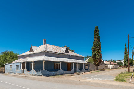Petrusville, South Africa - Feb 21, 2023: A street scene, with old houses, in Petrusville in the Northern Cape Provinceのeditorial素材