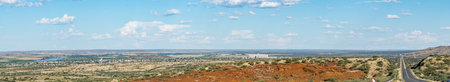 Panorama view of Prieska in the Northern Cape Province as seen from road N10. The Orange River is visibleの写真素材