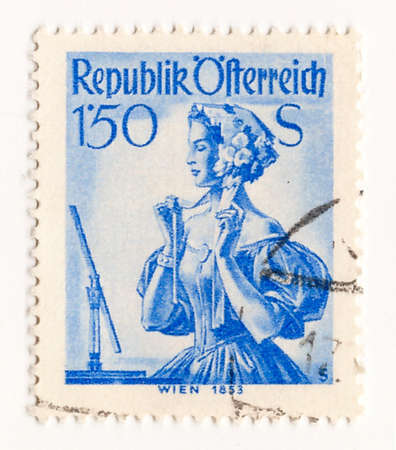 Austria circa 1960 postage stamp of Austria Airmail Postの写真素材
