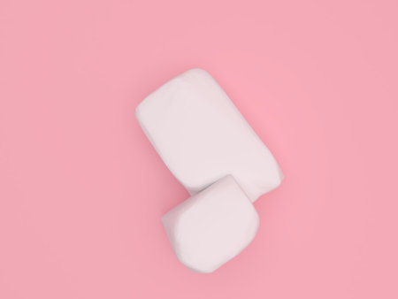 white stone podium products display minimal mockup 3d render. scene front view pink room and pink background podium shape nature. stand show cosmetic product. Stage showcaseの写真素材