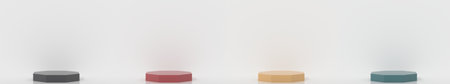 set of 3d octagon podium products display minimal mockup 3d render. color trend minimal studio, clean background podium shape octagon. stand show cosmetic product.の写真素材