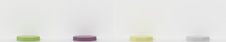 set of 3d octagon podium products display minimal mockup 3d render. color trend minimal studio, clean background podium shape octagon. stand show cosmetic product. Stage showcaseの写真素材