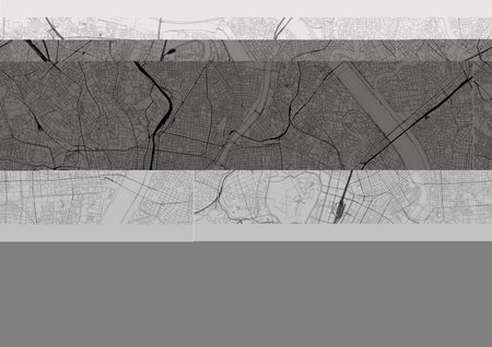 Japan vector map outline with gray background.の写真素材
