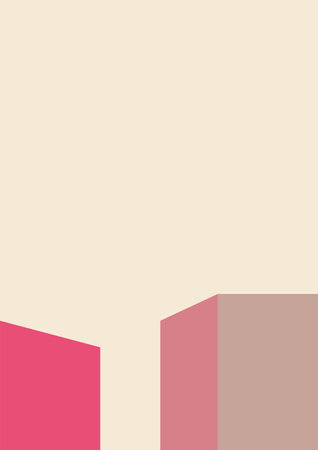 geometric architecture background with minimal design on tone color background. Geometric elements with abstract modern wall decoration. vector illustrationのイラスト素材