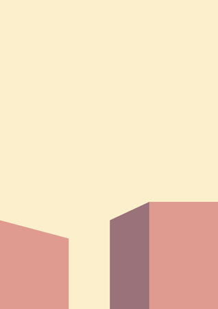 geometric architecture background with minimal design on tone color background. Geometric elements with abstract modern wall decoration. vector illustrationのイラスト素材