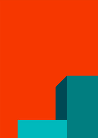 geometric architecture background with minimal design on tone color background. Geometric elements with abstract modern wall decoration. vector illustrationのイラスト素材