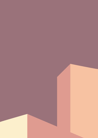 geometric architecture background with minimal design on tone color background. Geometric elements with abstract modern wall decoration. vector illustrationのイラスト素材