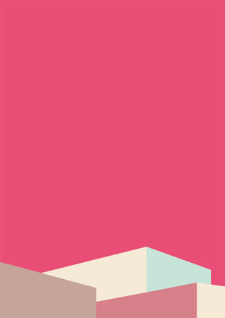 geometric architecture background with minimal design on tone color background. Geometric elements with abstract modern wall decoration. vector illustrationのイラスト素材