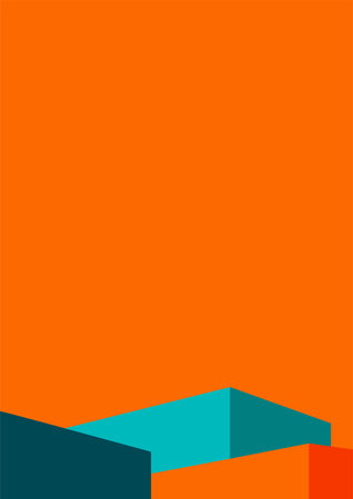 geometric architecture background with minimal design on tone color background. Geometric elements with abstract modern wall decoration. vector illustrationのイラスト素材