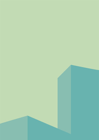 geometric architecture background with minimal design on tone color background. Geometric elements with abstract modern wall decoration. vector illustrationのイラスト素材