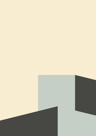 geometric architecture background with minimal design on tone color background. Geometric elements with abstract modern wall decoration. vector illustrationのイラスト素材