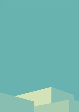 geometric architecture background with minimal design on tone color background. Geometric elements with abstract modern wall decoration. vector illustrationのイラスト素材