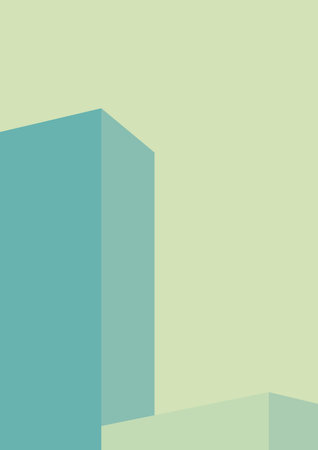 geometric architecture background with minimal design on tone color background. Geometric elements with abstract modern wall decoration. vector illustrationのイラスト素材